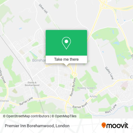 Premier Inn Borehamwood map