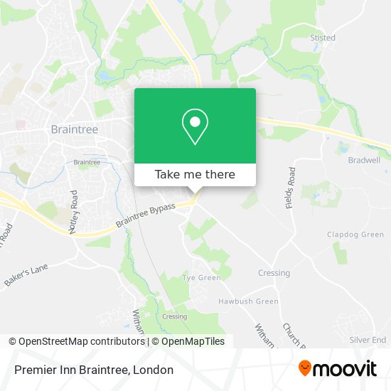 Premier Inn Braintree map