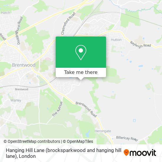 Hanging Hill Lane (brocksparkwood and hanging hill lane) map