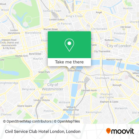 Civil Service Club Hotel London map