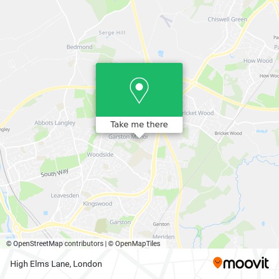 High Elms Lane map
