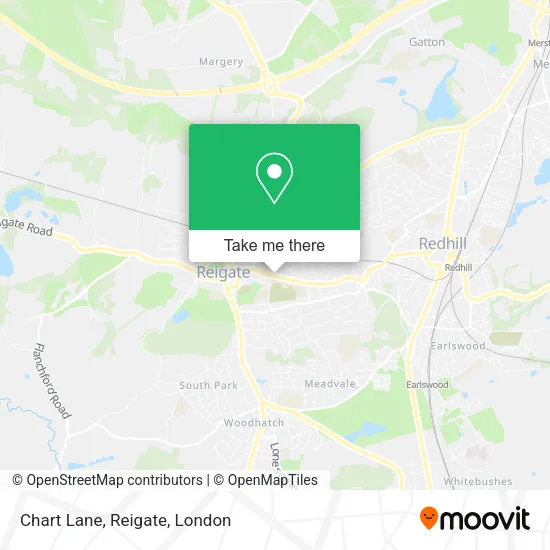 Chart Lane, Reigate map