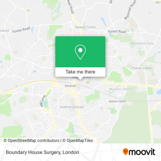 How to get to Boundary House Surgery in Bracknell by bus, train or Tube?