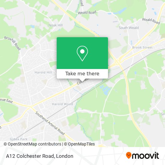 A12 Colchester Road map