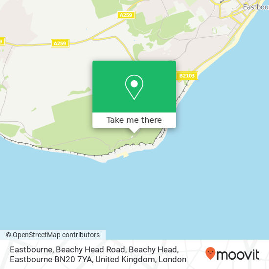 Eastbourne, Beachy Head Road, Beachy Head, Eastbourne BN20 7YA, United Kingdom map