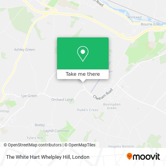 The White Hart Whelpley Hill map
