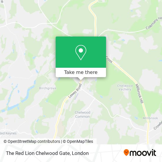 The Red Lion Chelwood Gate map