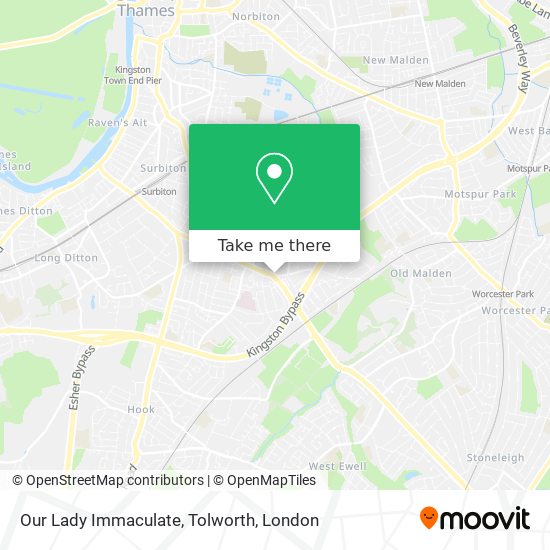 Our Lady Immaculate, Tolworth map