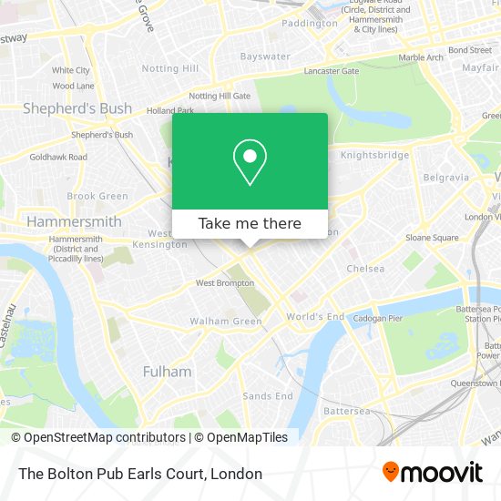 The Bolton Pub Earls Court map