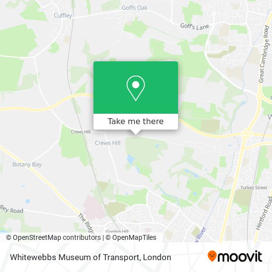 Whitewebbs Museum of Transport map