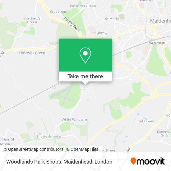 Woodlands Park Shops, Maidenhead map