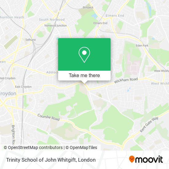 Trinity School of John Whitgift map