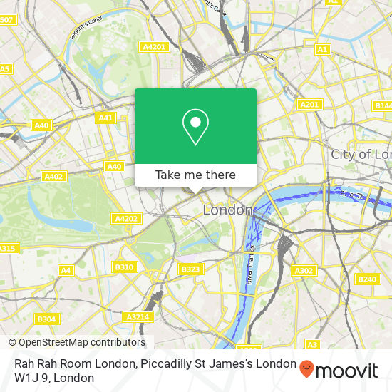 Rah Rah Room London, Piccadilly St James's London W1J 9 map