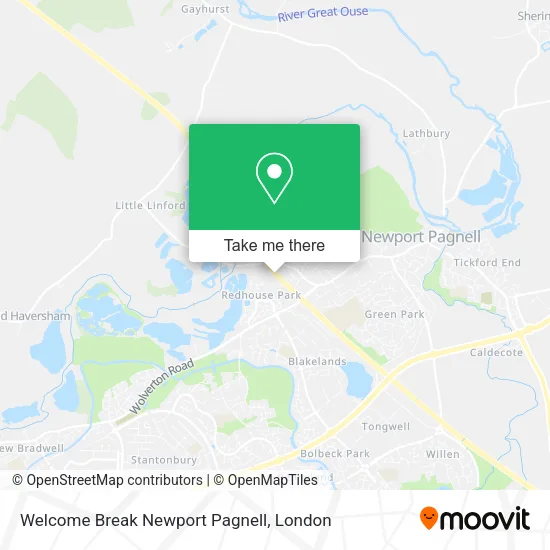 Welcome Break Newport Pagnell map