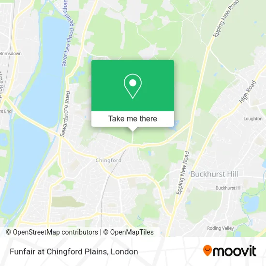Funfair at Chingford Plains map