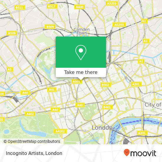 Incognito Artists, Warren Street Fitzrovia London W1T 5NP map