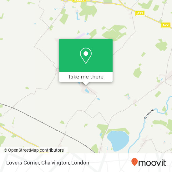 Lovers Corner, Chalvington map