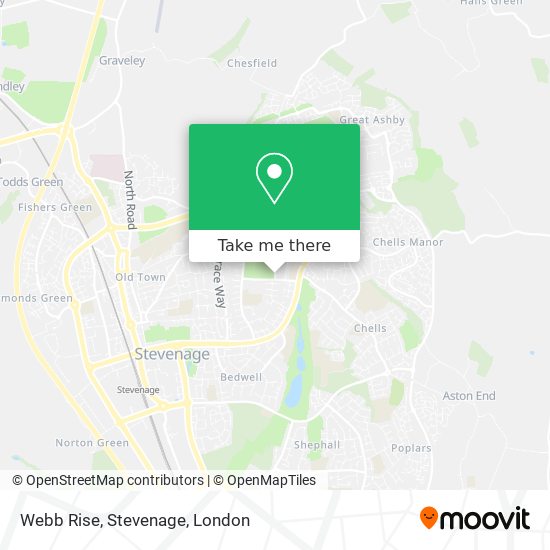 Webb Rise, Stevenage map