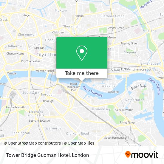 Tower Bridge Guoman Hotel map
