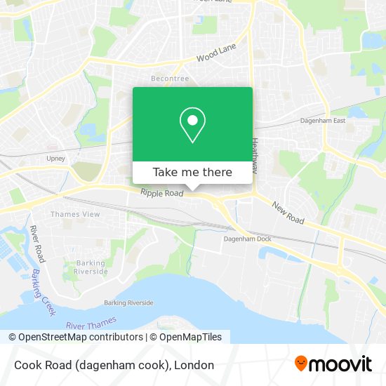 Cook Road (dagenham cook) map