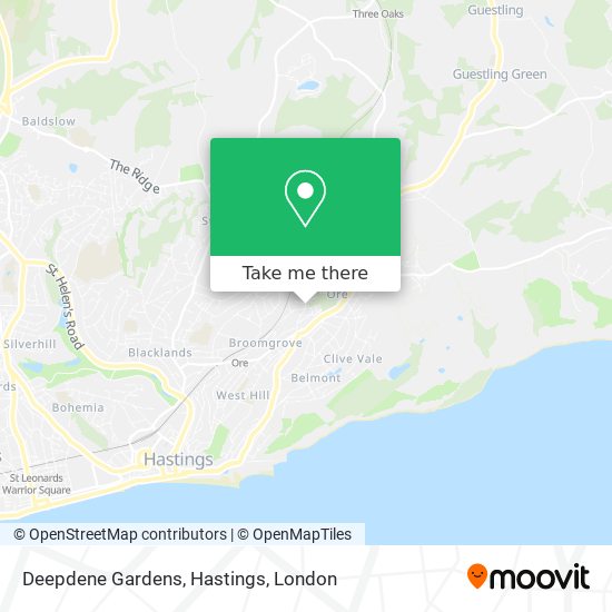 Deepdene Gardens, Hastings map