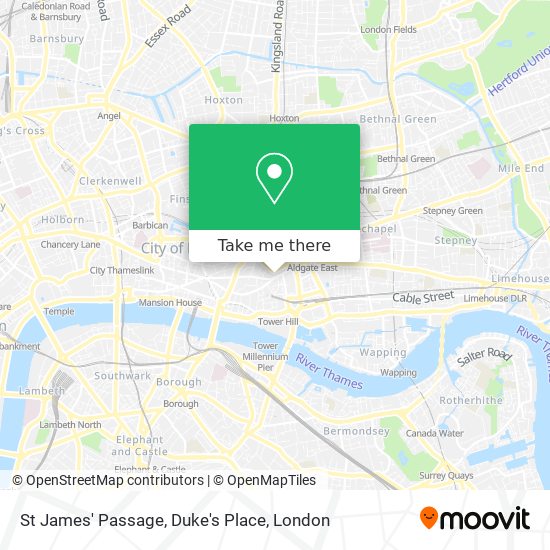 St James' Passage, Duke's Place map