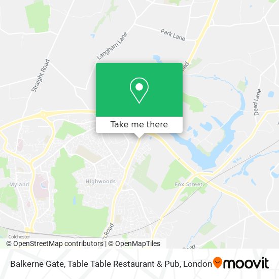 Balkerne Gate, Table Table Restaurant & Pub map