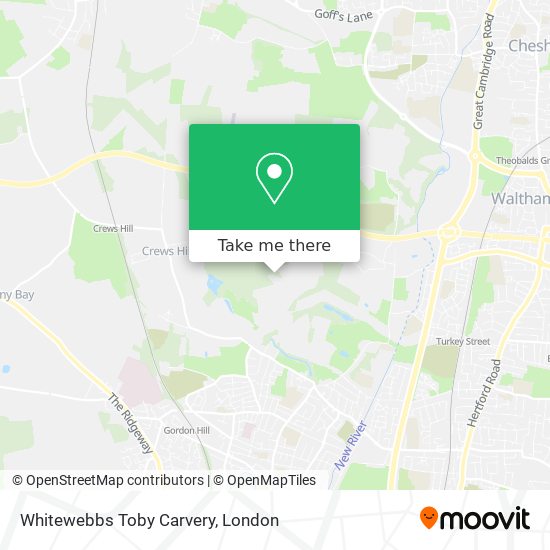 Whitewebbs Toby Carvery map