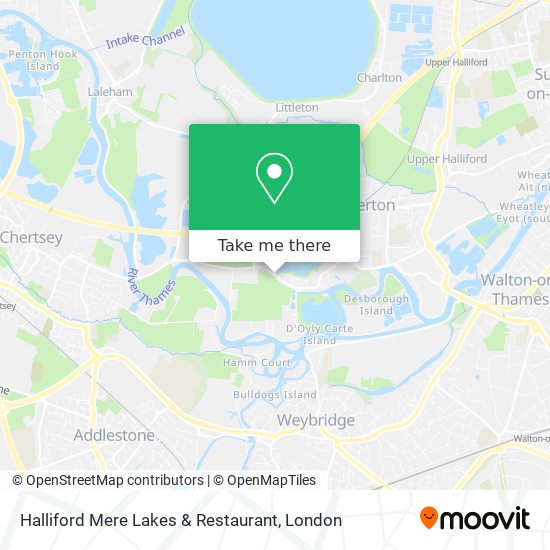 Halliford Mere Lakes & Restaurant map