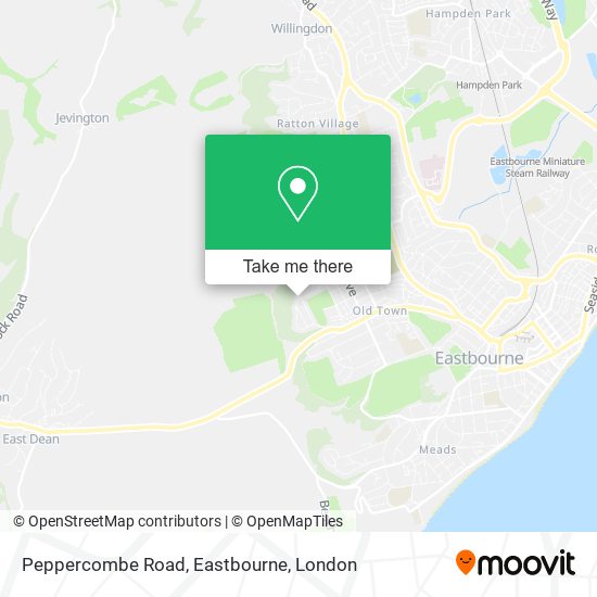 Peppercombe Road, Eastbourne map