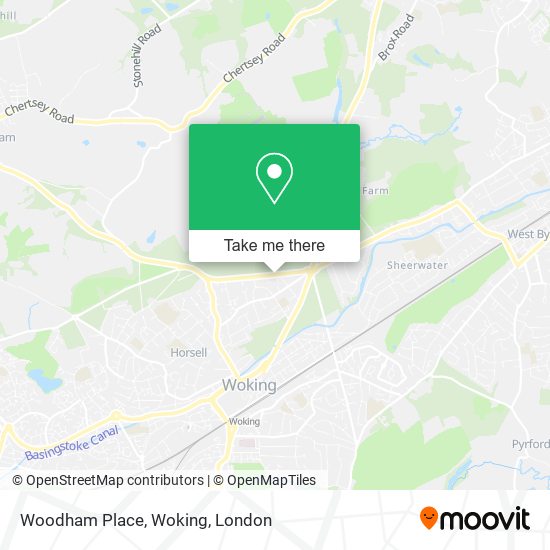 Woodham Place, Woking map