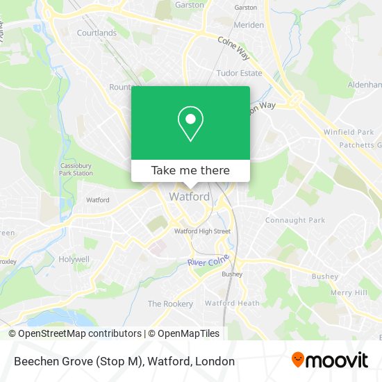 Beechen Grove (Stop M), Watford map