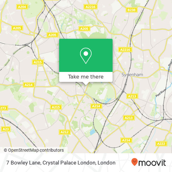 7 Bowley Lane, Crystal Palace London map