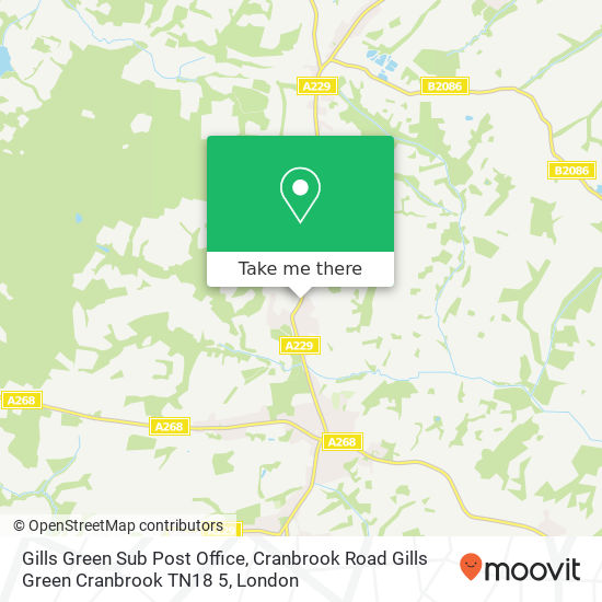 Gills Green Sub Post Office, Cranbrook Road Gills Green Cranbrook TN18 5 map