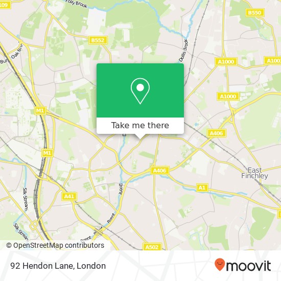 92 Hendon Lane, Finchley London map