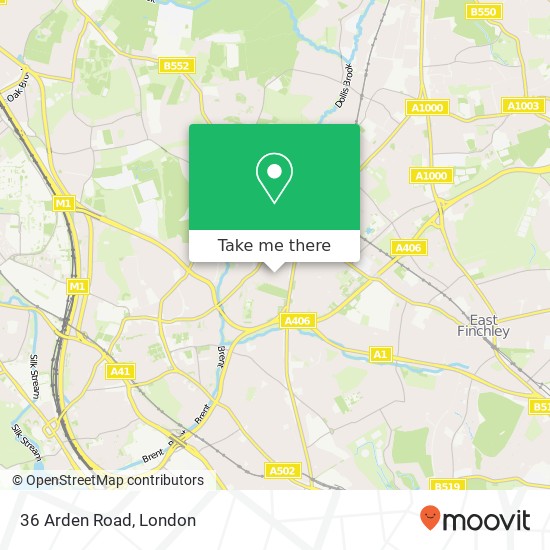 36 Arden Road, Finchley London map