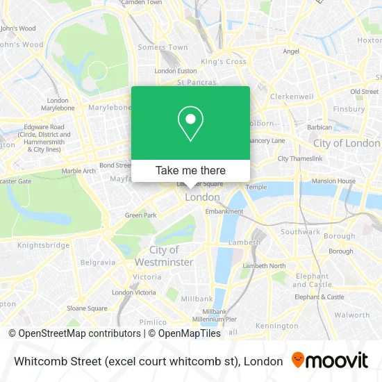 Whitcomb Street (excel court whitcomb st) map