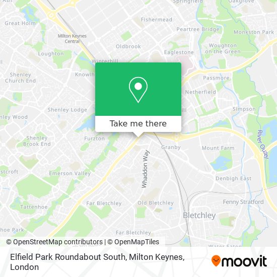 Elfield Park Roundabout South, Milton Keynes map