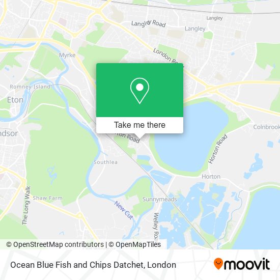 Ocean Blue Fish and Chips Datchet map