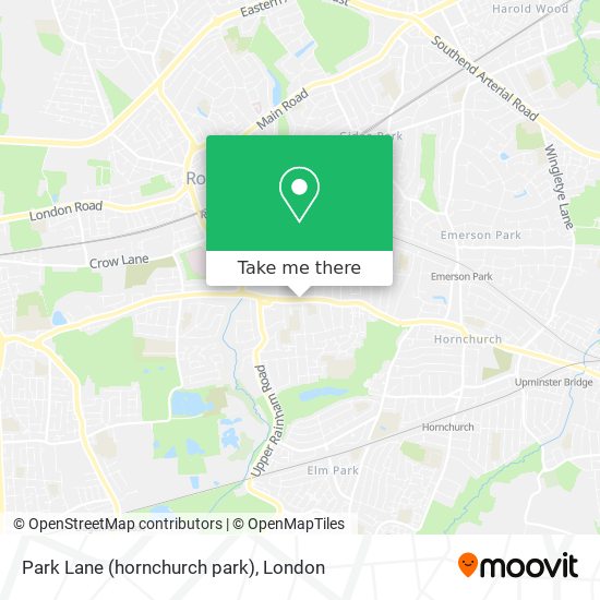 Park Lane (hornchurch park) map