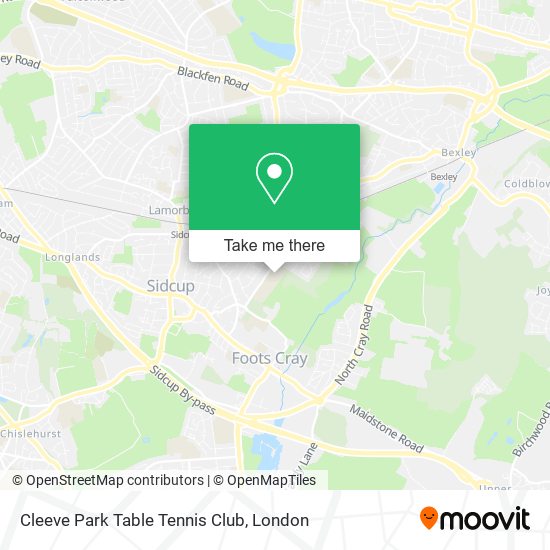 Cleeve Park Table Tennis Club map