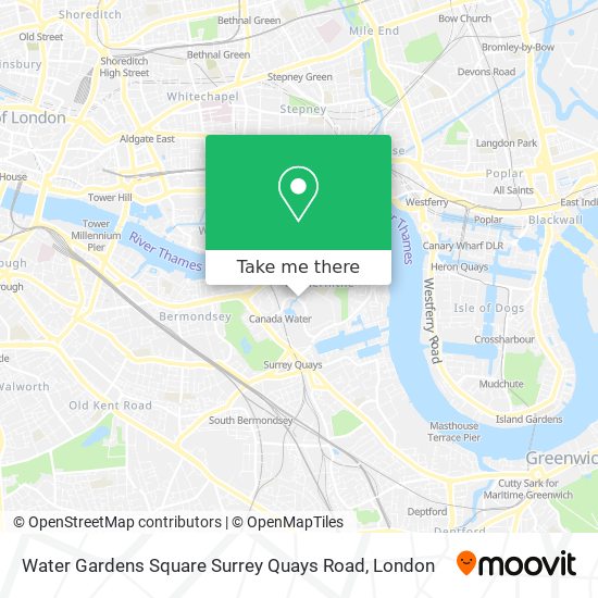 Water Gardens Square Surrey Quays Road map