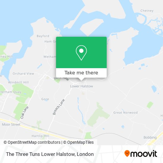 The Three Tuns Lower Halstow map