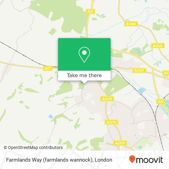 Farmlands Way (farmlands wannock), Wannock Polegate map