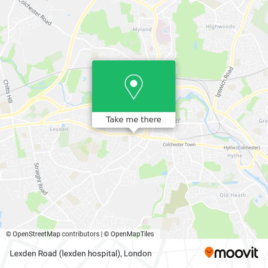 Lexden Road (lexden hospital) map