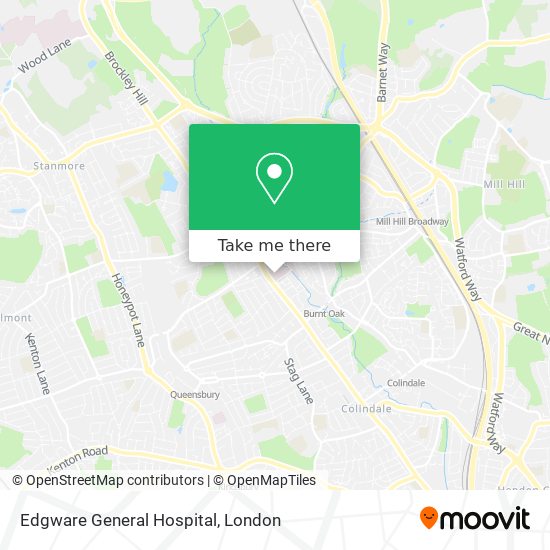 Edgware General Hospital map