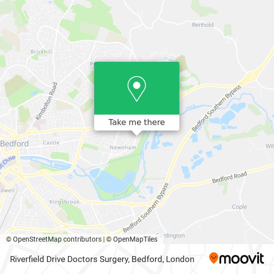 Riverfield Drive Doctors Surgery, Bedford map