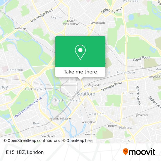 E15 1BZ map