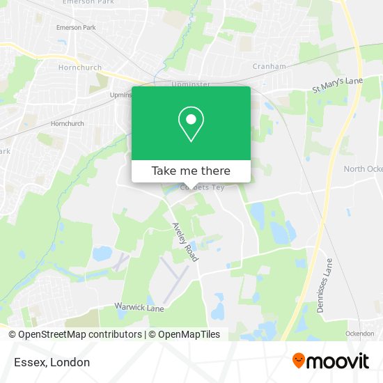 How to get to Essex in Corbets Tey by Bus, Train or Tube?