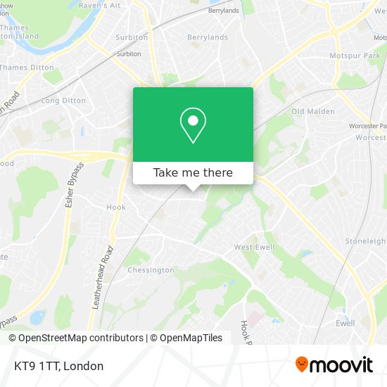KT9 1TT map
